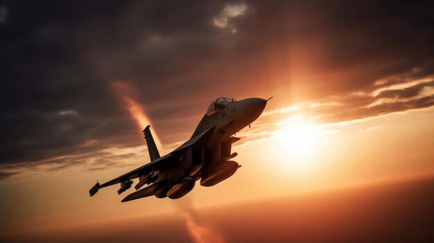 Fighter Jet Soaring Through the Sky