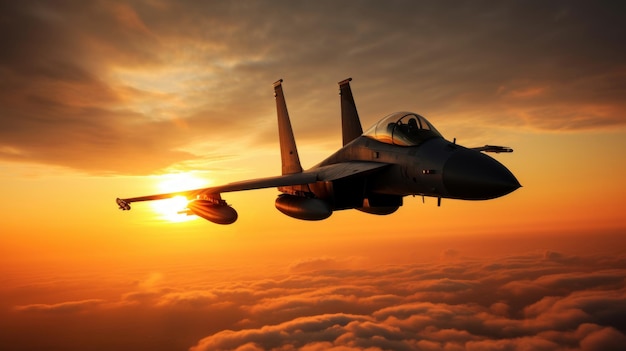 Fighter Jet Soaring Through the Sky