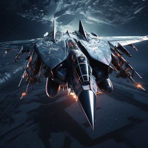 Fighter jets on the moon by artgerm and mobius Ai generated art