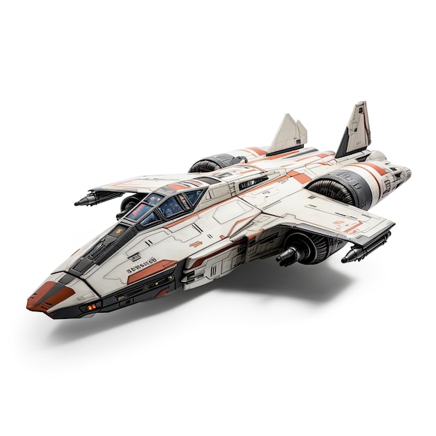 Fighter Spaceship isolated on white background