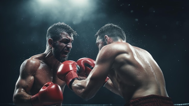 fighting boxer in boxing gloves