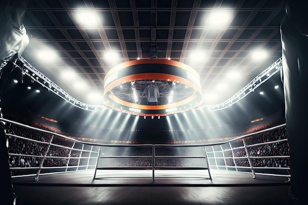 Fighting ring cage for fights of boxers and wrestlers mixed martial arts MMA