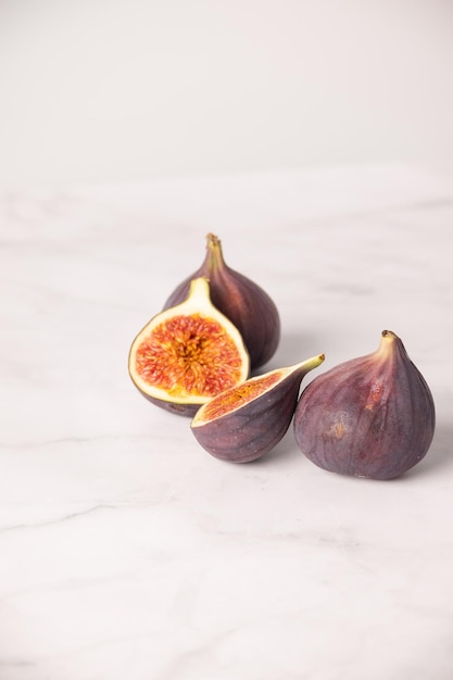 Figs on a white background figs in section