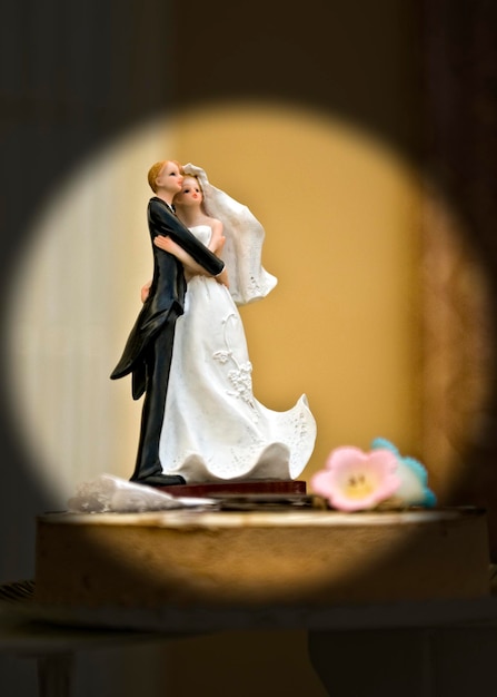 Figure of the bride and groom's cake