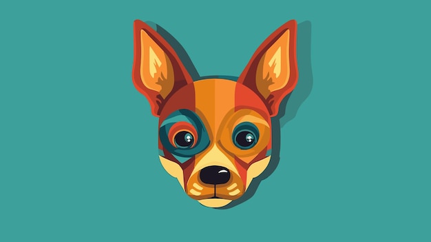 Figure dog face mask vector