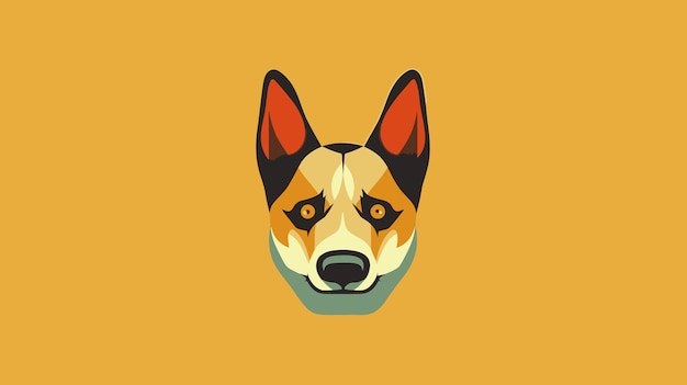 Figure dog face mask vector