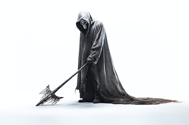 the figure of garbage from a scythe on white background