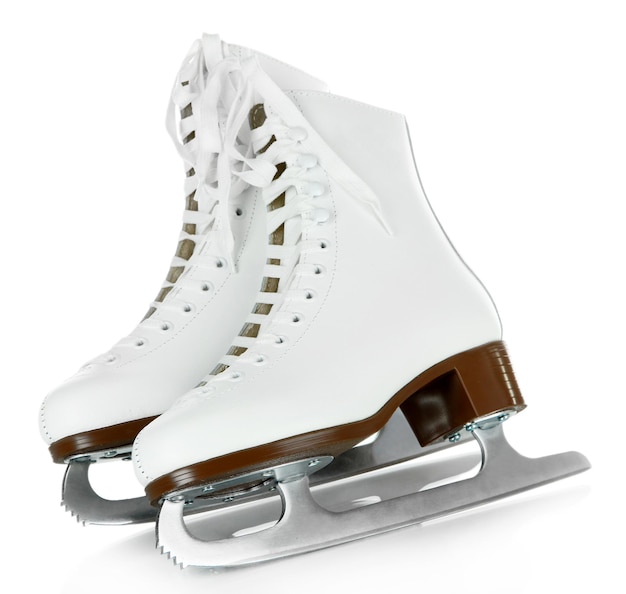 白で隔離されたフィギュアスケート