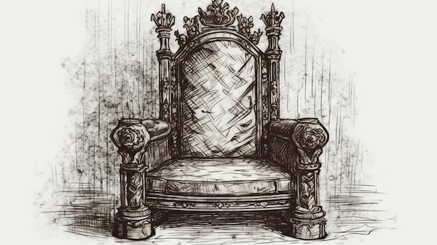 Figure sketch royal throne Generative AI