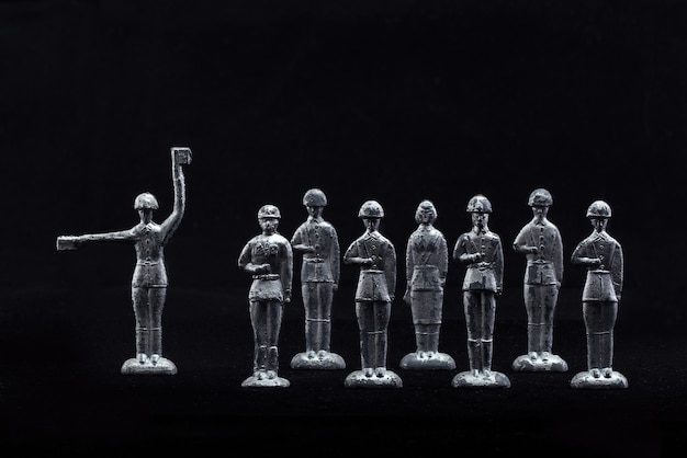 figures of Soviet toy soldiers