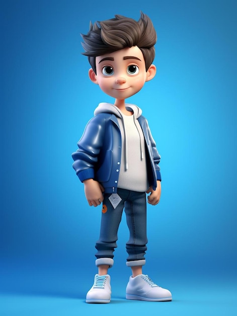 Photo a figurine of a boy wearing a jacket with a hoodie on it