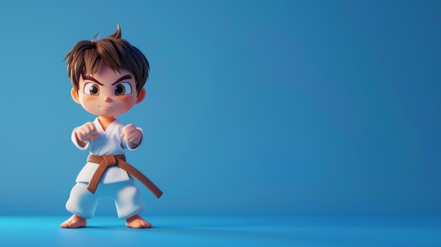 a figurine of a little girl with a stick in his hand is holding a stick