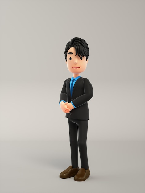 a figurine of a man in a suit with a blue shirt and tie.