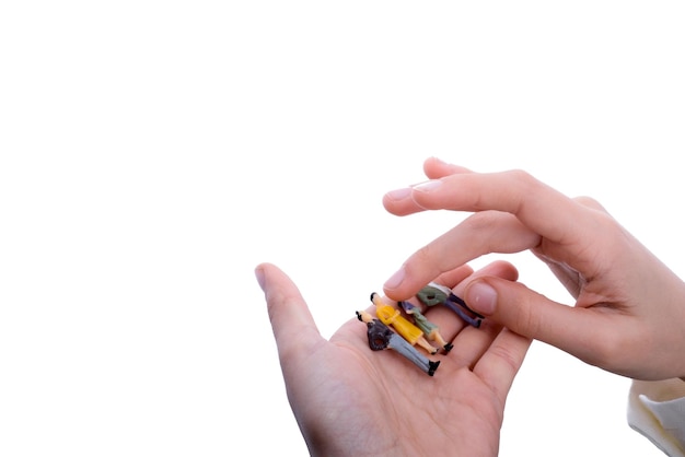 figurine model men in hand