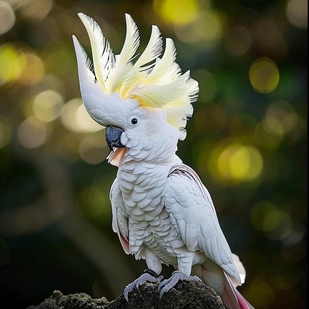 Photo a figurine of a parrot is on a rock