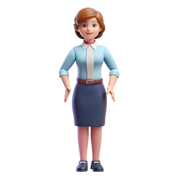 Photo a figurine of a woman wearing a blue shirt and a skirt