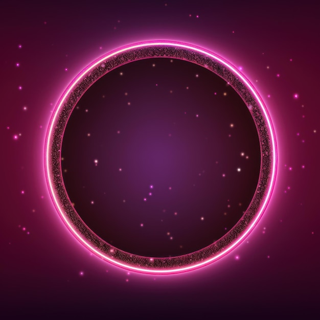 Fijn cirkelvormig lichtframe met lege ruimte in het midden op magenta achtergrond met weinig gedetailleerd sterlicht en honderd kleine punten rond v 52 Job ID 1877c13c985840ab9848332db04f19a3