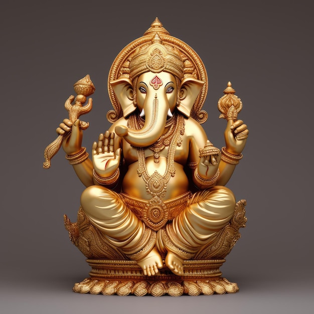 Fijne Ganesha Chaturthi-dag schattig 3D Ganesha-beeldje