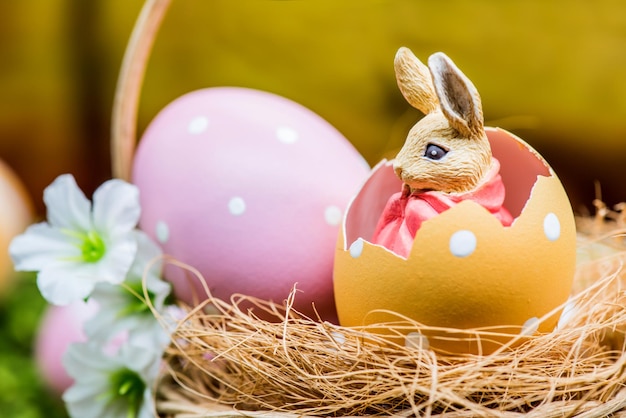 Fijne paasdag, konijntje en ei, christenen wereldwijd vieren feest