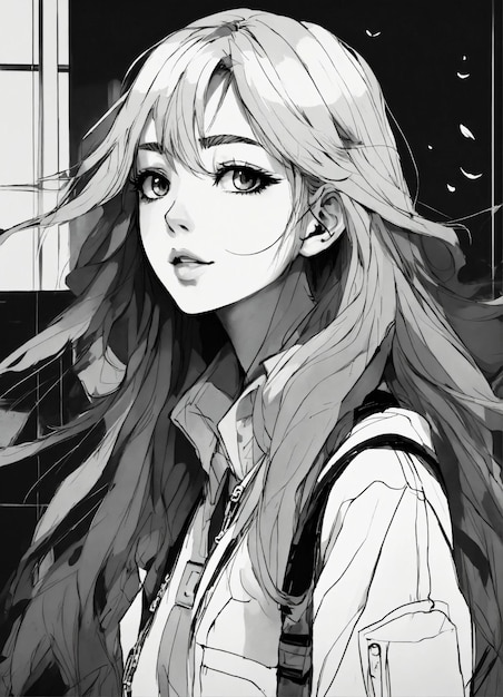 fijne schoonheid schattig blond meisje anime stijl 3d render 3d illustratie