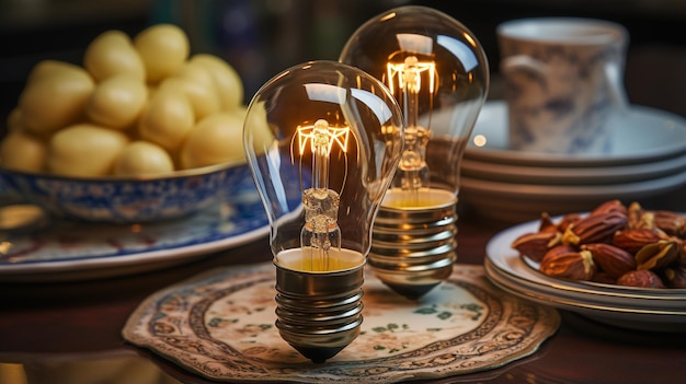 filament bulbs HD 8K wallpaper Stock Photographic Image