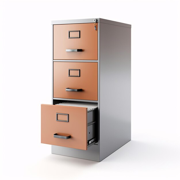 a file cabinet with a drawer open