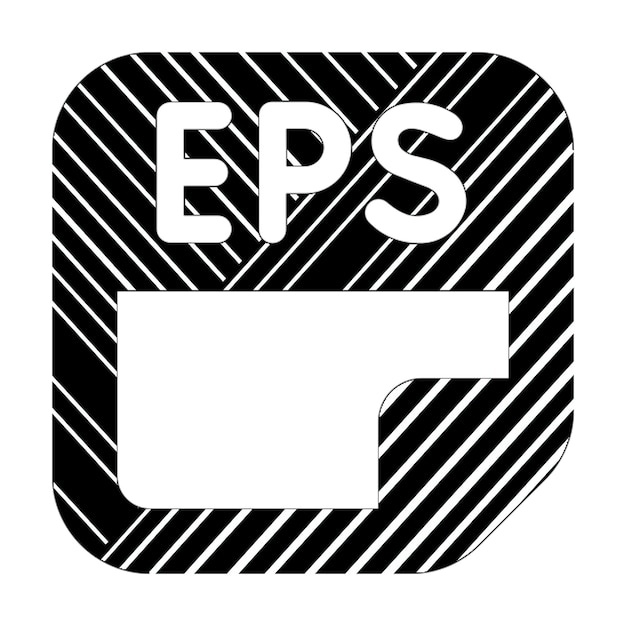 파일 eps 아이콘 검은색과 색 대각선