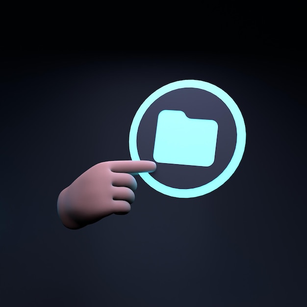 File folder icon 3d render illustration