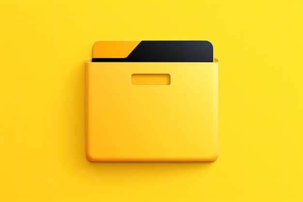 Photo file folder illustration yellow background generative ai