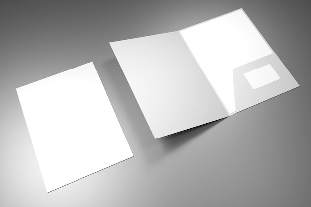 Photo file folder mockup showing front cover and inside