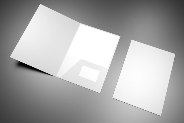 Photo file folder mockup showing front cover and inside