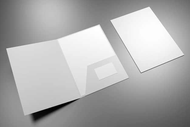 Photo file folder mockup showing front cover and inside