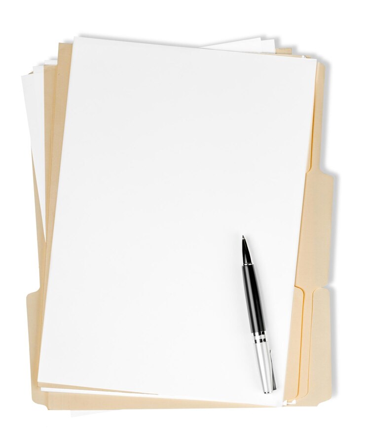 Photo file folders with white pages