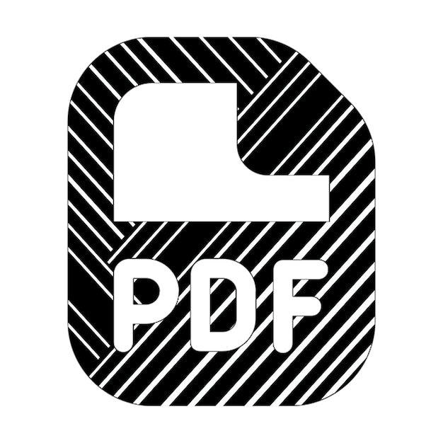 Икона файла pdf черно-белые диагональные линии