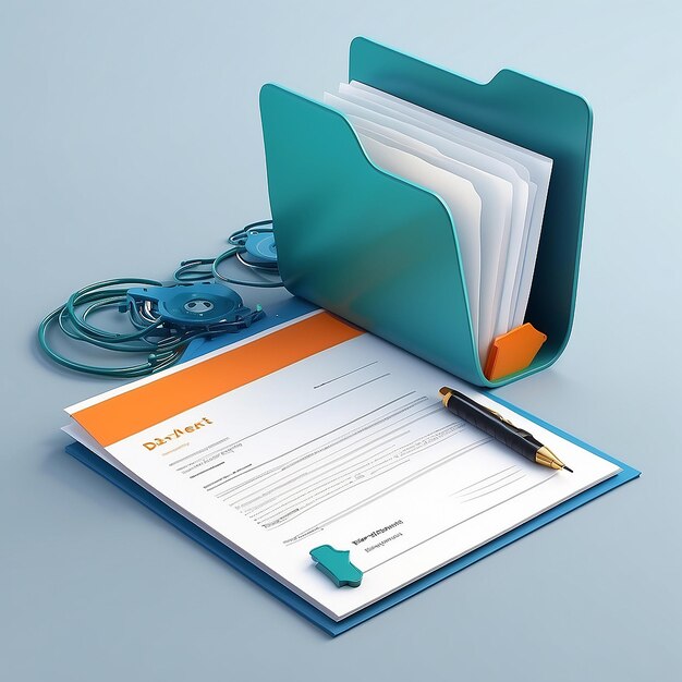 File transfer of document in folder File transfer encrypted form connection docs information migration concept access to remote file and folder 3d document exchange vector render illustratie