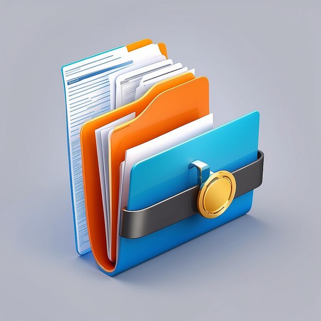 File transfer of document in folder File transfer encrypted form connection docs information migration concept access to remote file and folder 3d document exchange vector render illustratie