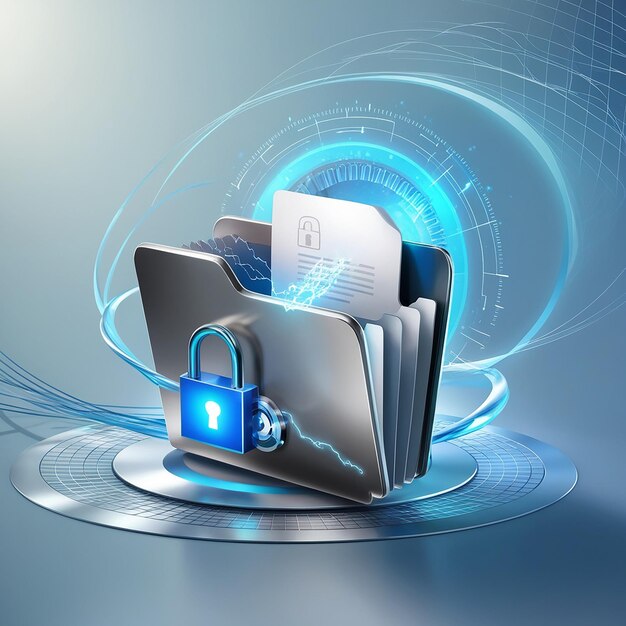 File transfer of document in folder File transfer encrypted form connection docs information migration concept access to remote file and folder 3d document exchange vector render illustratie