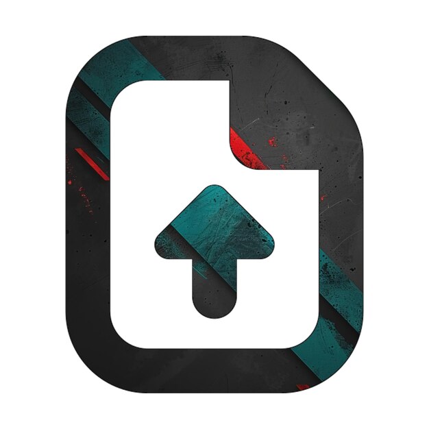 Photo file upload icon diagonal black green red