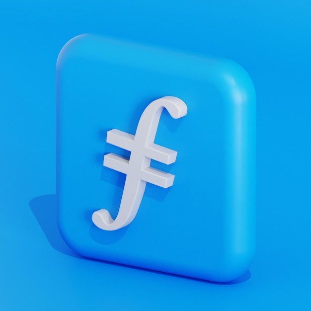 Photo filecoin cryptocurrency symbol logo 3d illustration