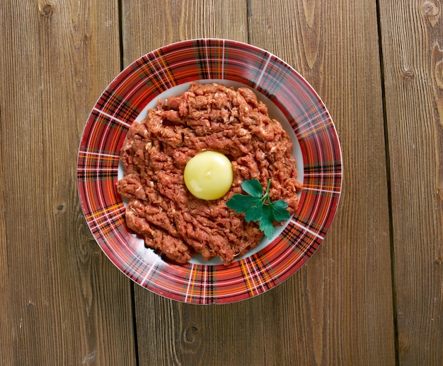 Photo filet americain - tartare beef. popular in belgium and the netherlands dish