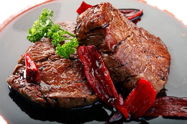 Filet mignon with red wine sauce