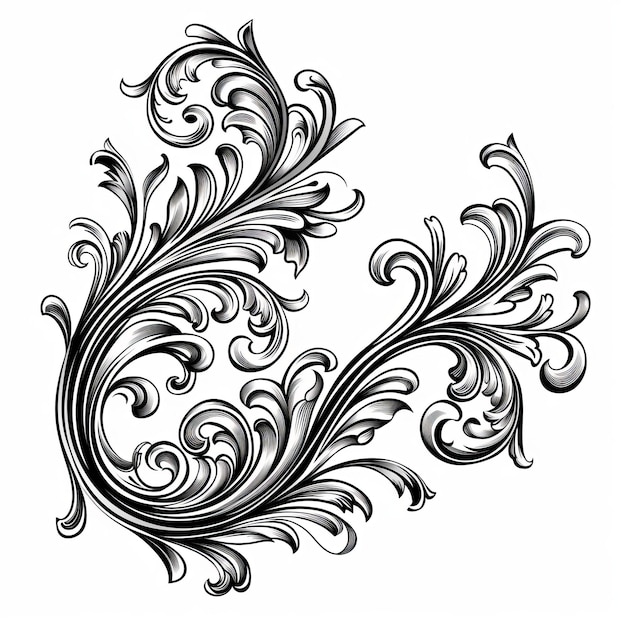 Photo filigree flourish twirl vintage line divider frame calling card element an ornate baroque floral border modern curls