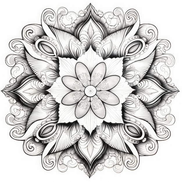 Filigree Mandala Decoratieve Element AI gegenereerd