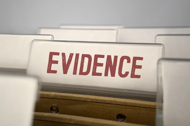 写真 「evidence」という単語を含むフォルダーをファイリングする