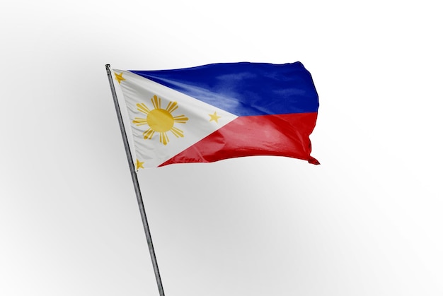Filipijnen zwaaiende vlag op een witte achtergrondafbeelding