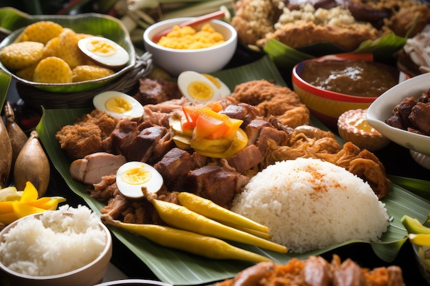 Photo filipino food dishes generate ai