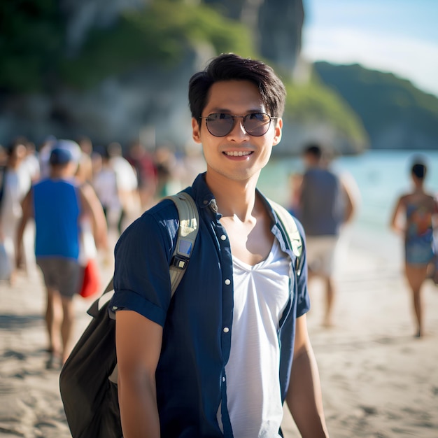 Filippijnse man gekleed in Preppy stijl op Railay Beach