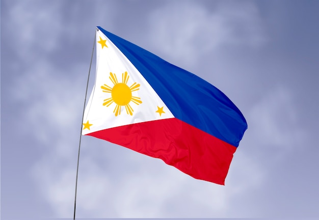 Foto filippijnse vlag buitenshuis