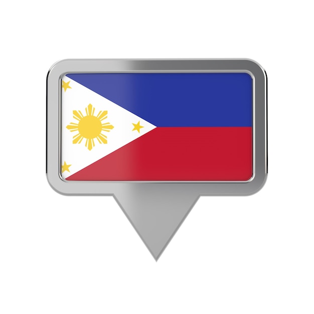 Filippijnse vlag locatiemarkeringspictogram 3D-rendering