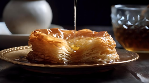 filled phyllo pastry topped with a sweet syrup